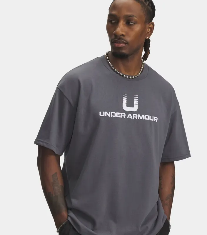 UNDER ARMOUR t-shirt męski koszulka z logo szara (L)
