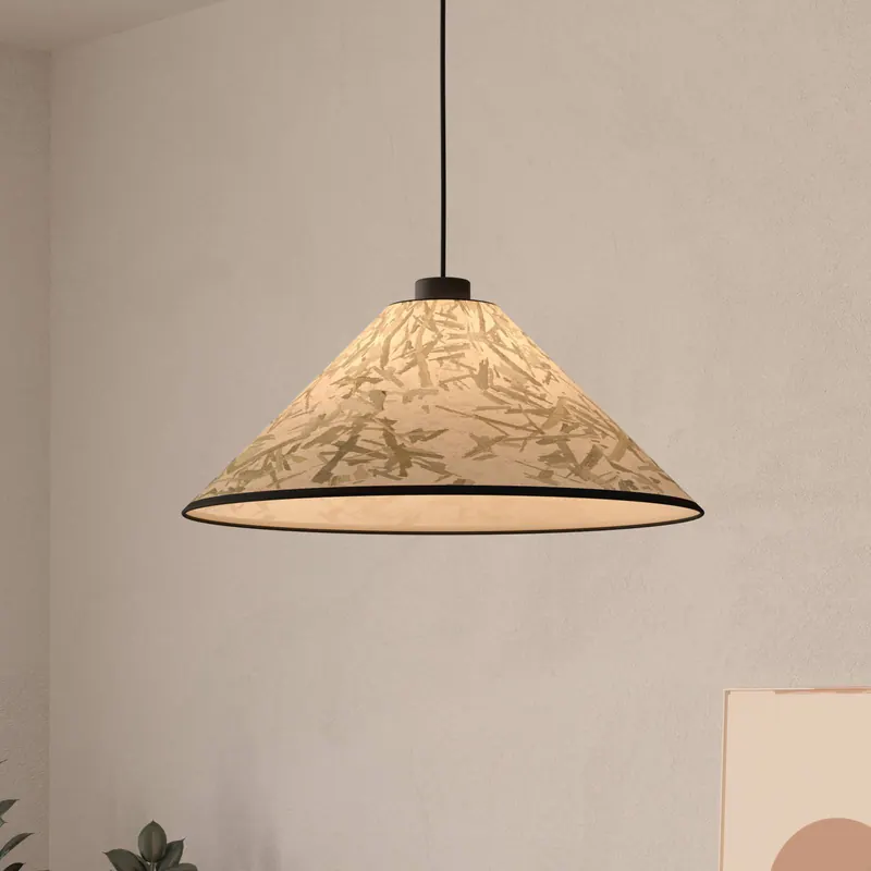 Lampa wisząca Oxpark, Ø 42 cm, zielona/biała/czarna, tkanina