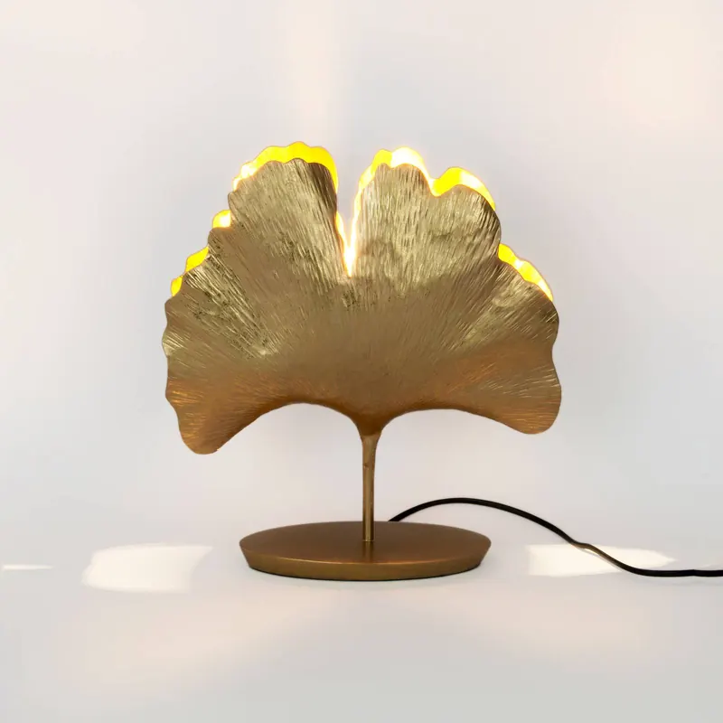 Lampa stołowa Ginkgo, złota, 36x34cm