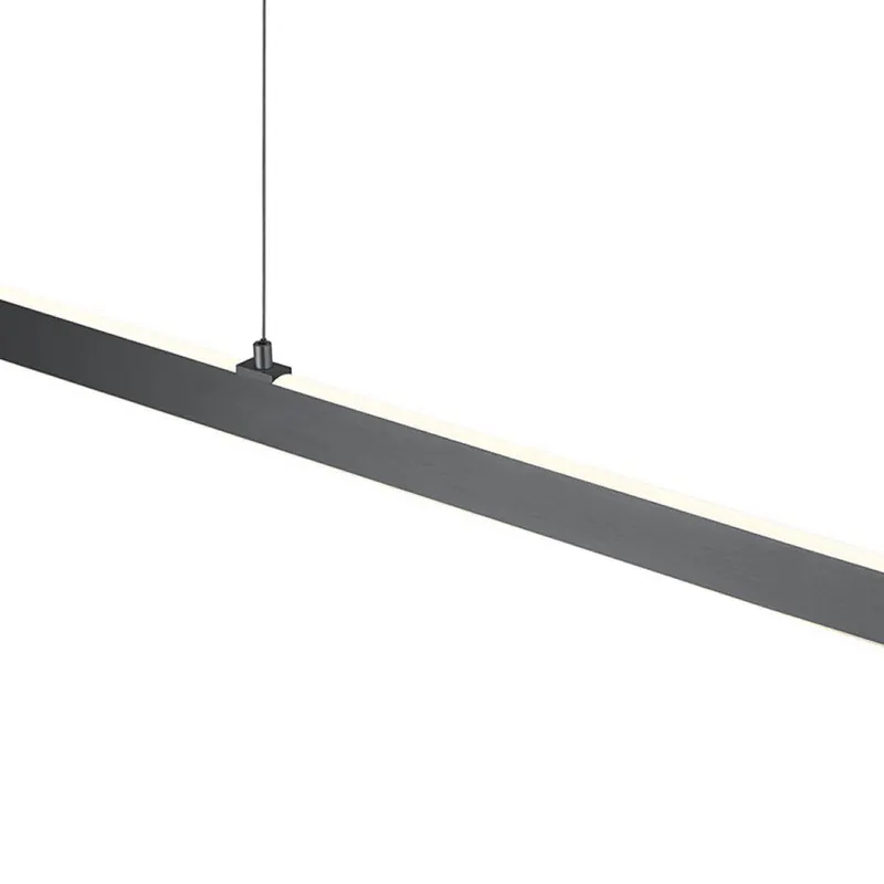 Lampa wisząca LED Karo, antracyt, długość 130 cm, metal, CCT