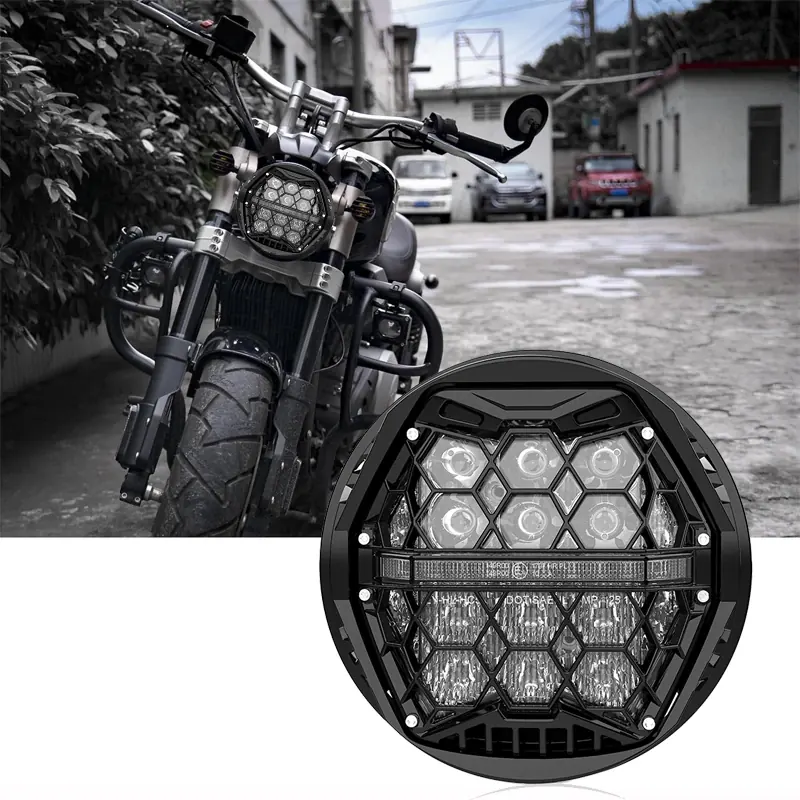 Uniwersalna lampa przednia LED 5,75 cala 12V 5 3/4" LED DRL do motocykli Harley Sportster Dyna Iron 883 Triumph"