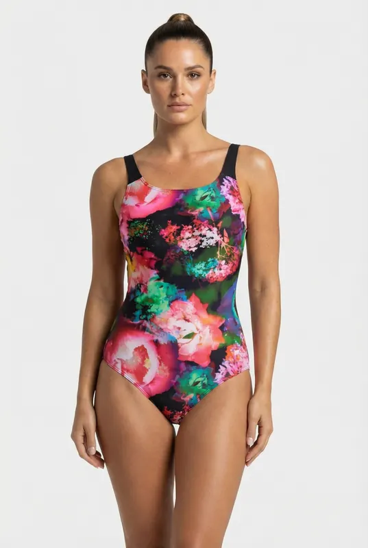 Arena Women's  Roseland Swimsuit Swim Pro Black Multi Maat: 36 | Badpakken Outlet | Dames | Zwart