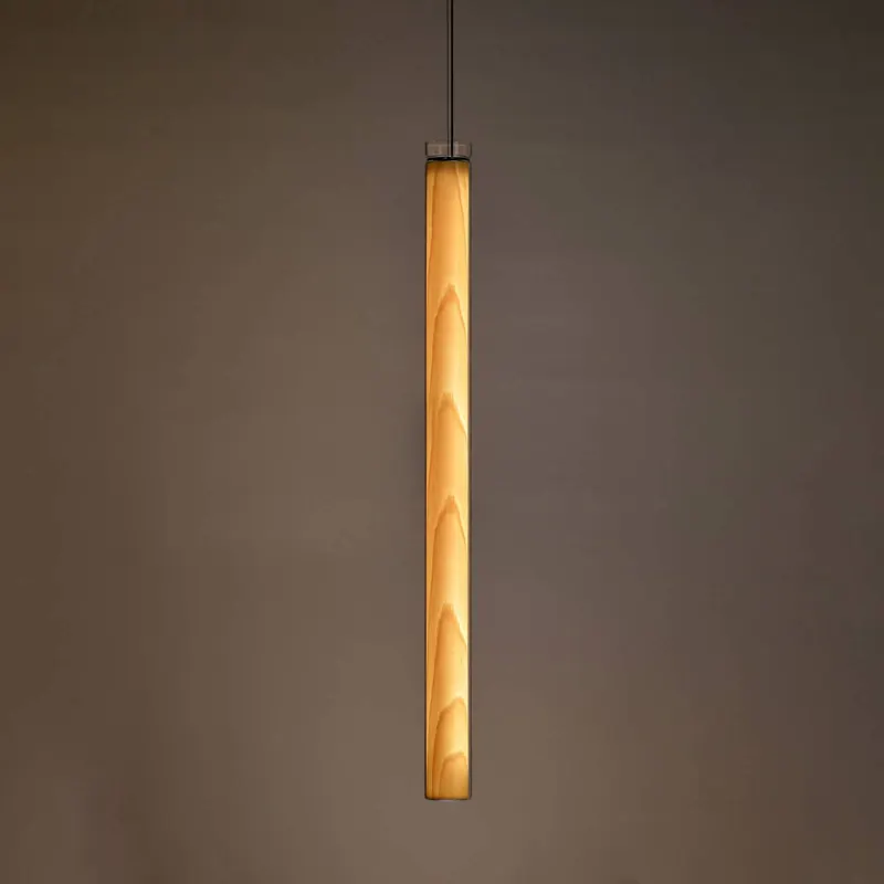 LZF Estela SV wisząca LED, 90 cm, buk naturalny