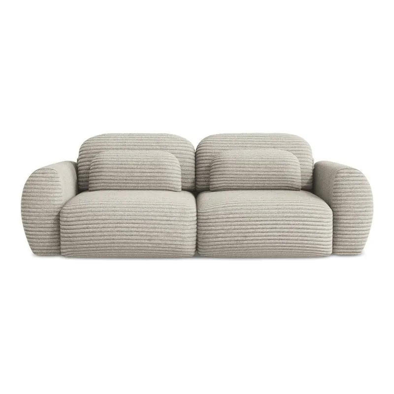 Jasnobrązowa sztruksowa rozkładana sofa ze schowkiem 266 cm Kini – Makamii