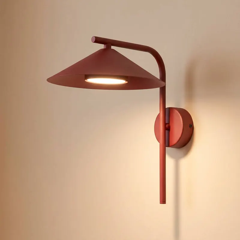 Kinkiet Lume S, bordowy, metalowy, wysokość 31 cm, GX53