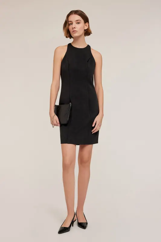 Motivi Crepe Fabric Mini Dress Black Maat: 36 | Mini Jurken Outlet | Dames | Zwart