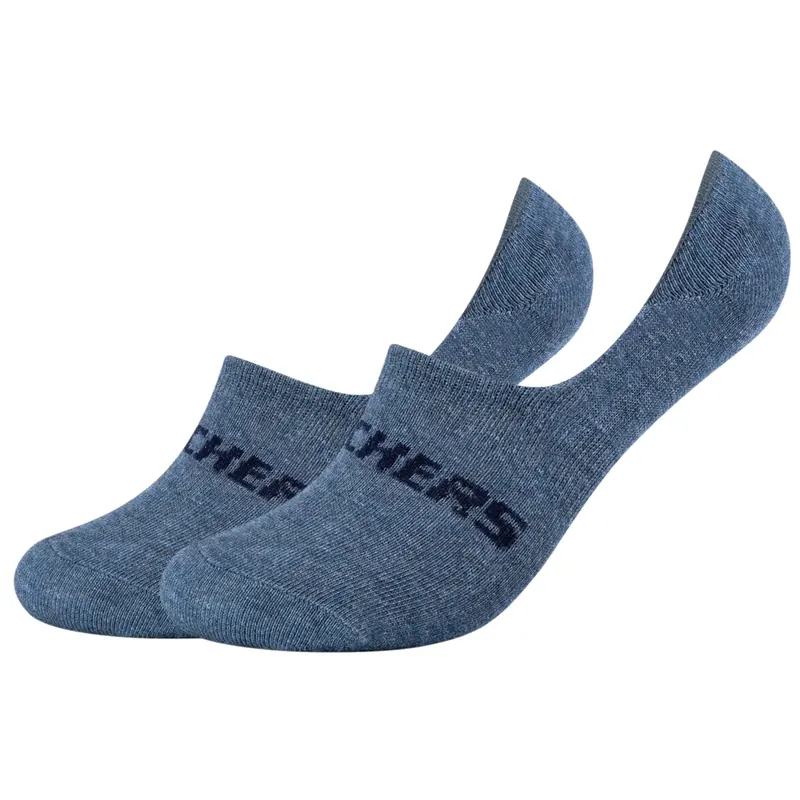 Skechers 2PPK Mesh Ventilation Footies Socks SK44008-5500, Unisex, Niebieskie, skarpetki, bawełna, rozmiar: 43-46