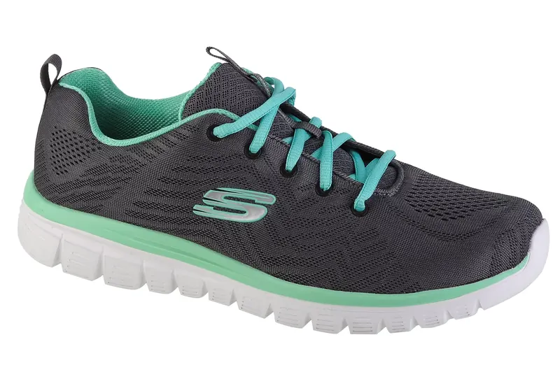 Skechers Graceful - Get Connected 12615-CCGR, Damskie, Szare, buty sneakers, przewiewna siateczka, rozmiar: 40
