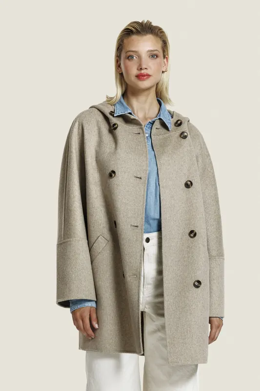 ALTER EGO Coco Wool Jacket D. Beige Melange Maat: XS | Double-Breasted Mantels Outlet | Dames | Beige