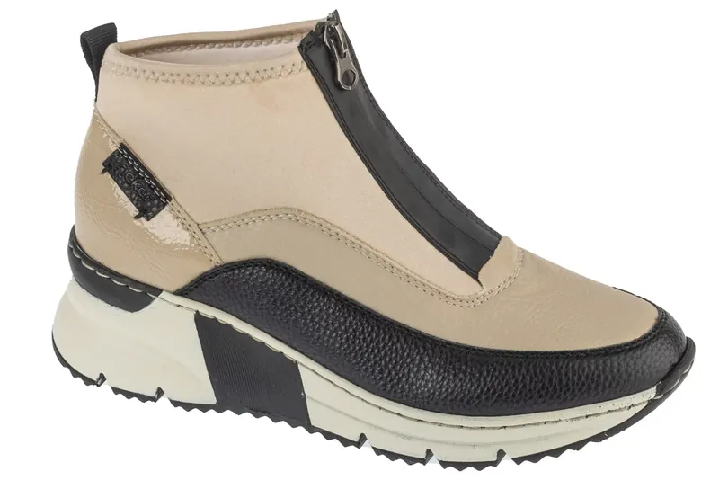 Rieker Shoes N6352-60, Damskie, Beżowe, buty sneakers, skóra syntetyczna, rozmiar: 39