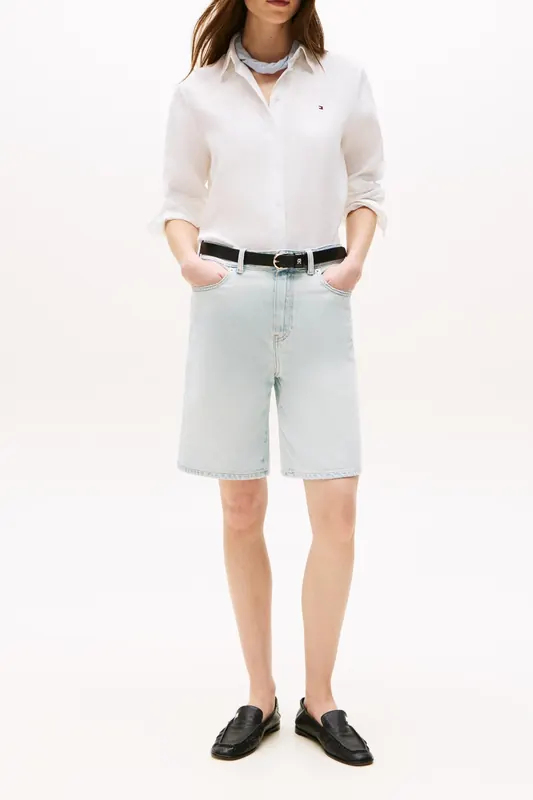 Tommy Hilfiger Essential Linen Relaxed Ls Shirt Optic White Maat: 42 | Overhemden Outlet | Dames | Wit