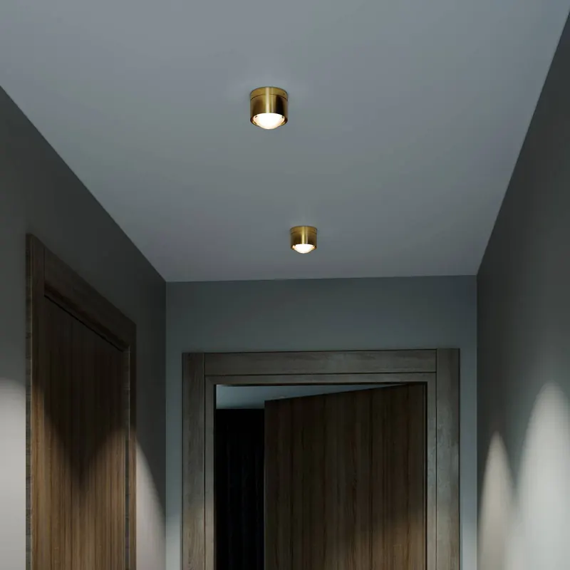 Puk! 80 One reflektor LED matowy, mosiądz