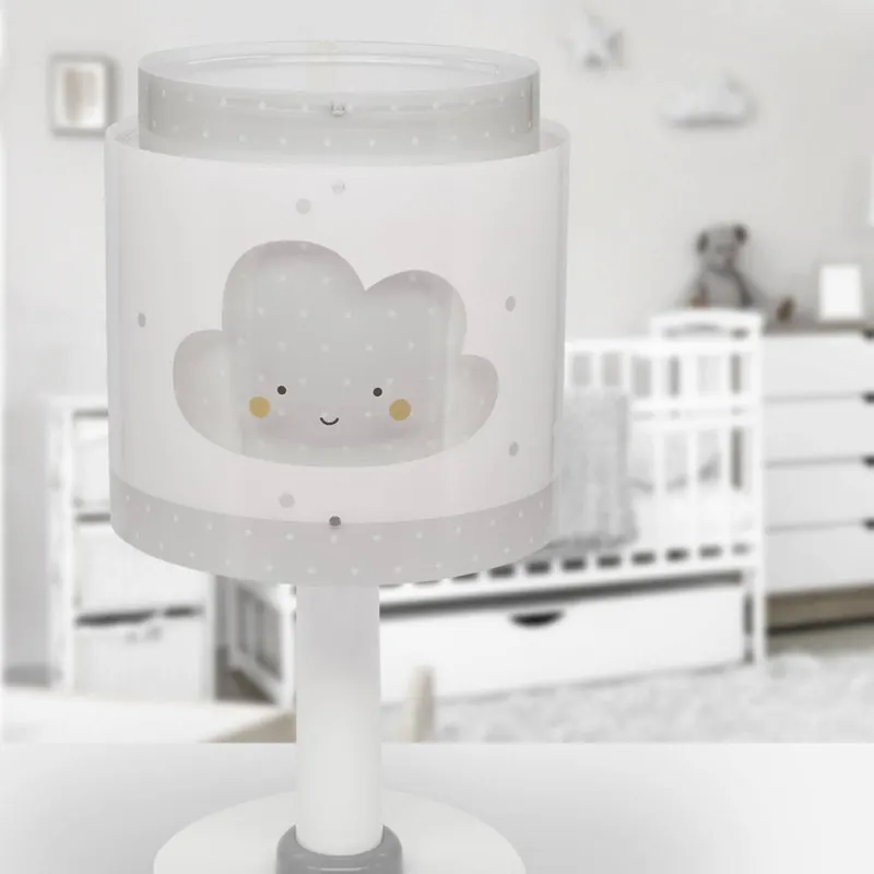 Lampa stołowa dla dzieci Baby Dreams, szara, G4, Ø 15 cm