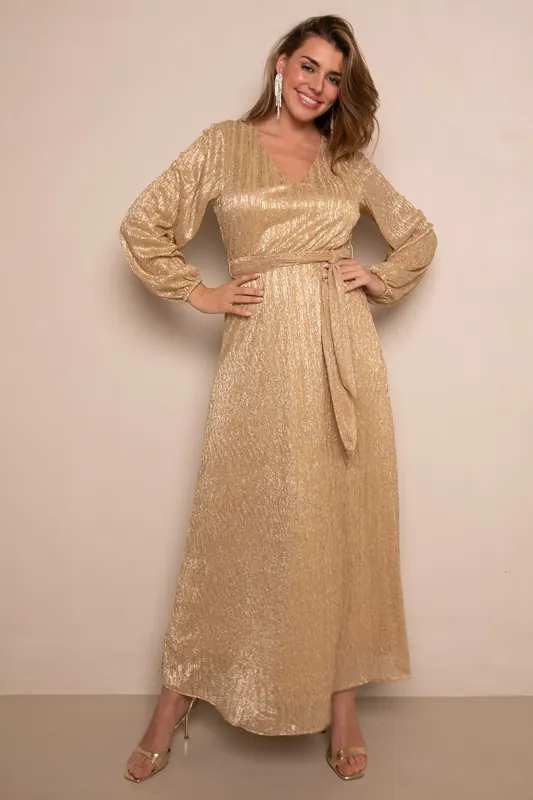 Freebird Deli Dress Rich Gold Maat: S | Maxi Jurken Outlet | Dames | Goud
