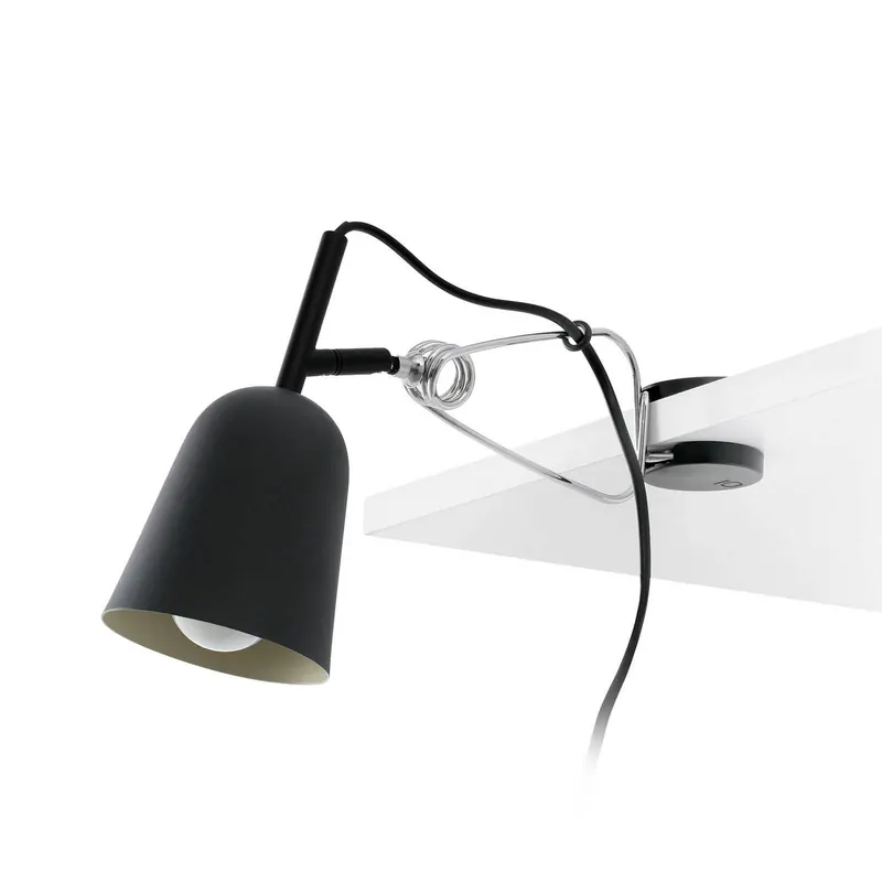 Lampa z klipsem Studio, czarna/kremowa