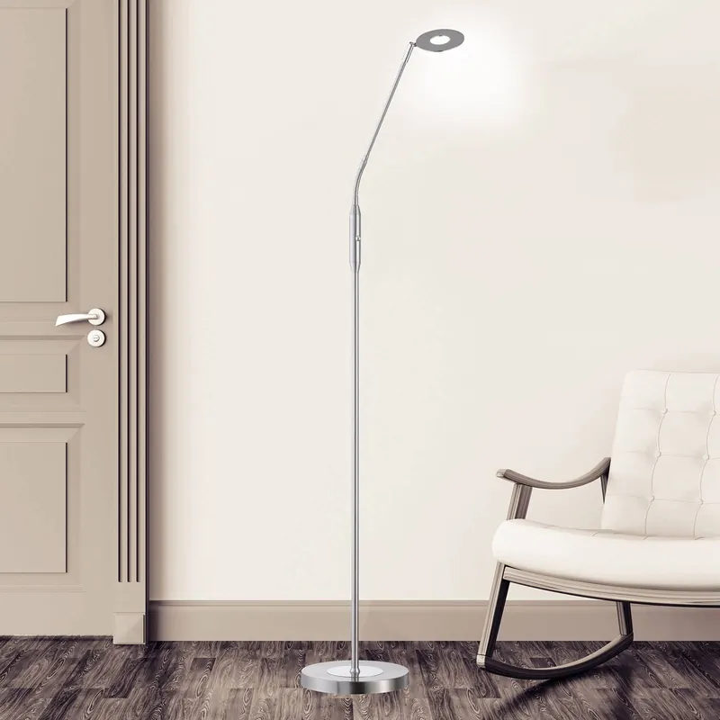 Lampa stojąca LED Dent, CCT, 1-punktowa, nikiel