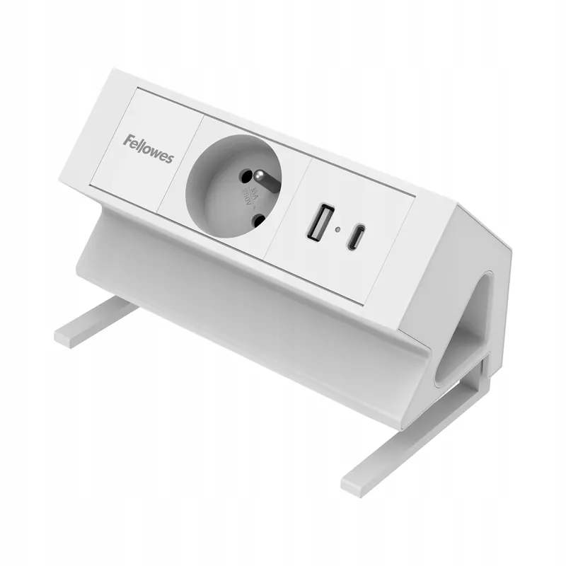 Listwa zasilająca Fellowes Power Desk Typ E 230V Usb-a Usb-c, biały