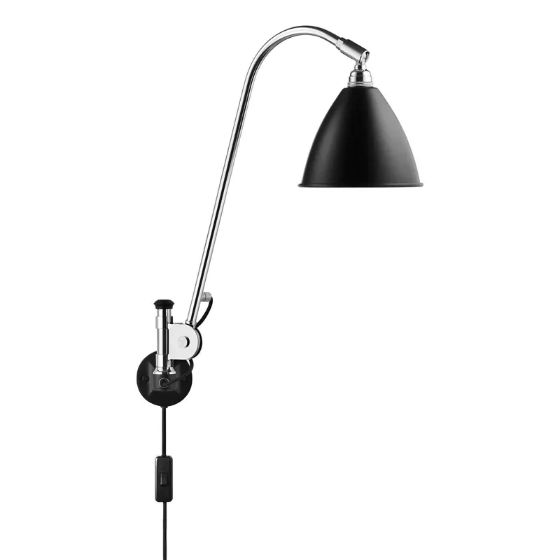 GUBI Bestlite BL6 lampa ścienna chromowa/czarna