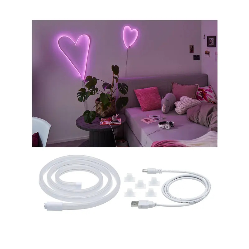 Paulmann Taśma LED Neon Colorflex USB 1 m różowa