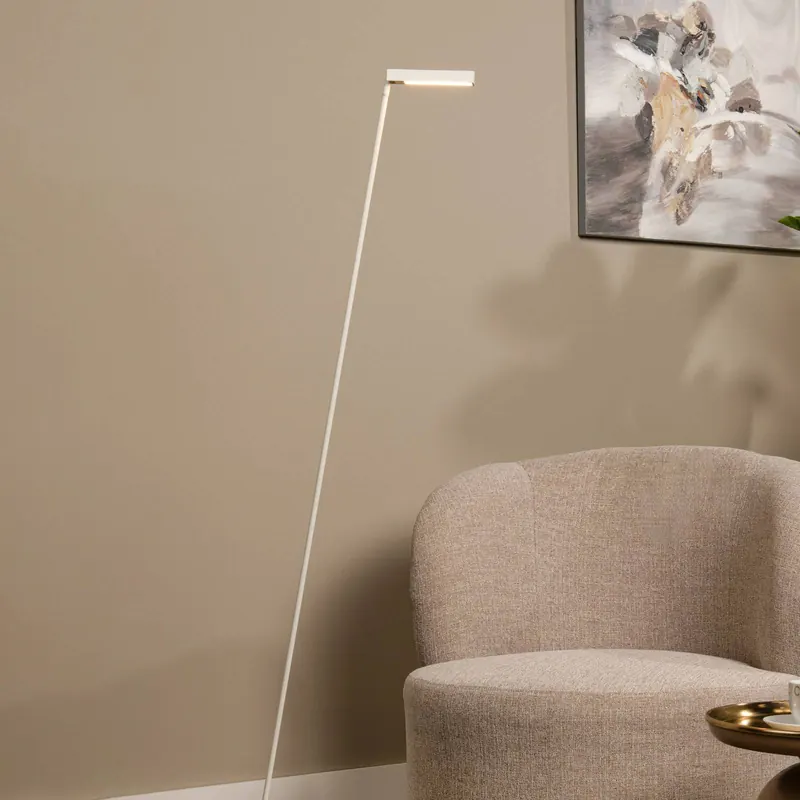Lampa stojąca LED Lavale, biała, ściemniana, wysokość 138 cm