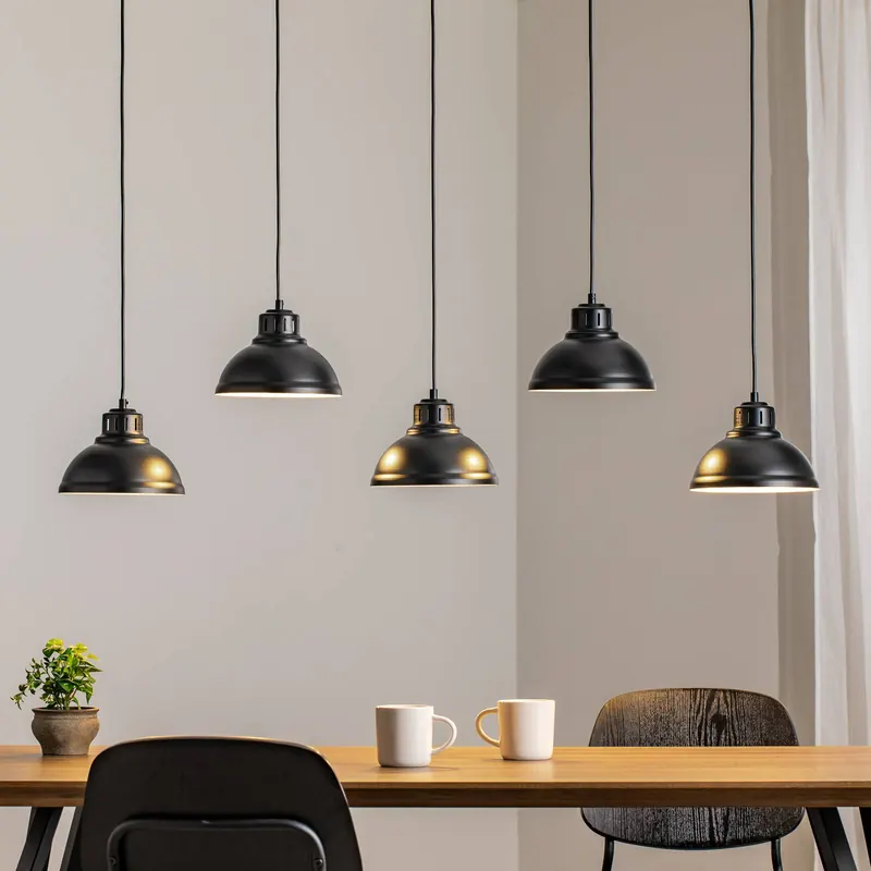 Lampa wisząca Sven, 5-punktowa, czarna, stal, E27