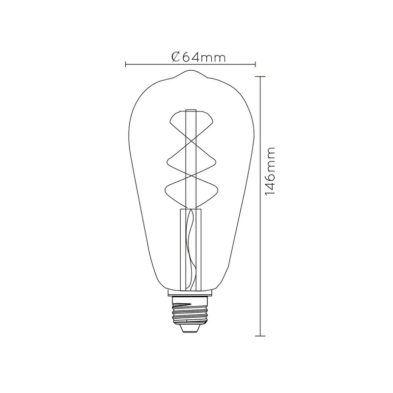 Żarówka LED E27 ST64 4W 2 200 K bursztyn czujnik