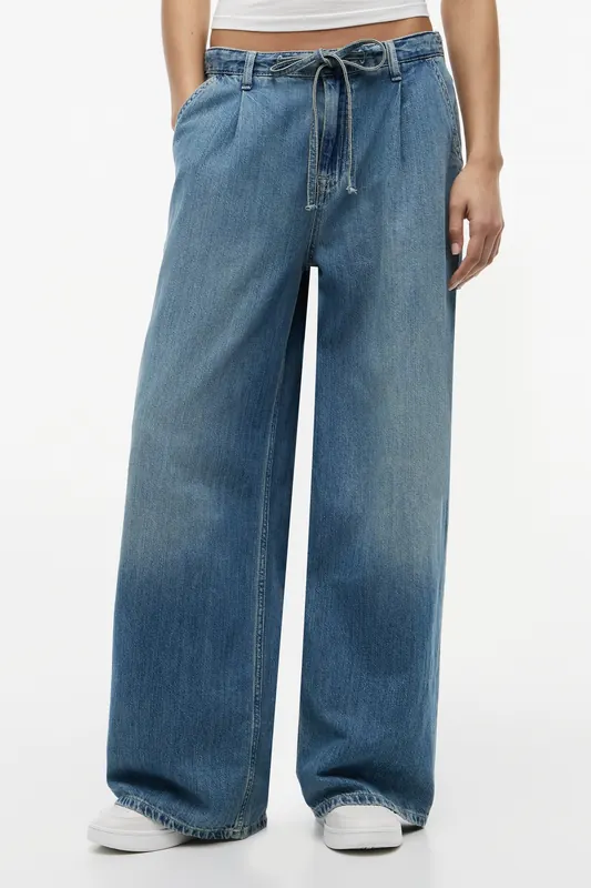 Tommy Hilfiger Charlie Loose Wide Leg Denim Medium Maat: W29L32 | Wijde Broeken Outlet | Dames | Blauw