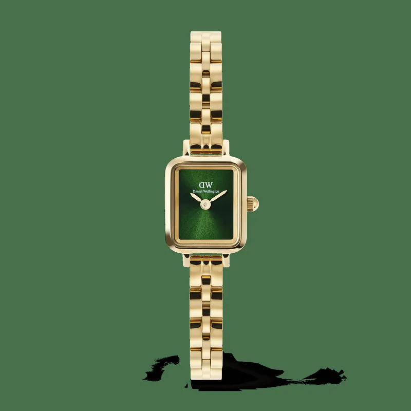 Daniel Wellington DW Watch Quadro Mini Arch 3-link Emerald Sunray Gold 15.4X18.2mm