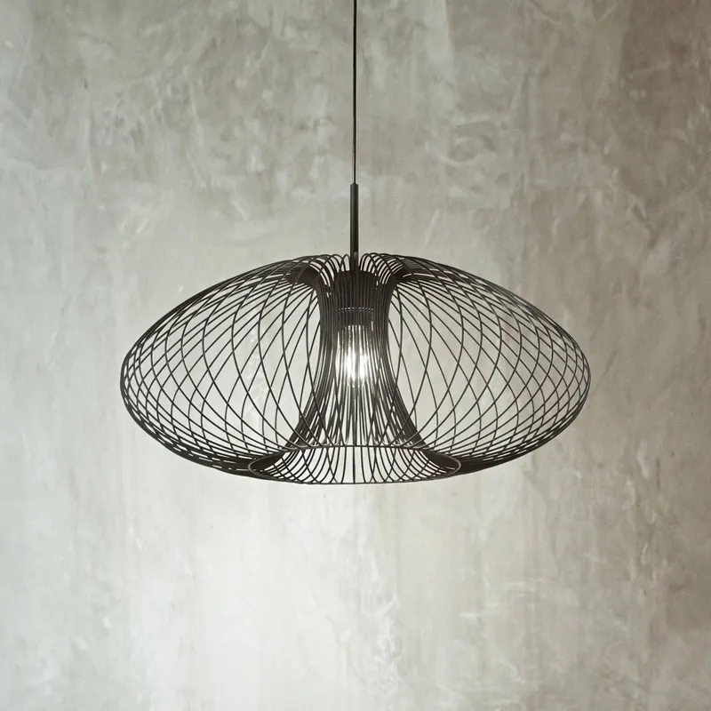 Lampa wisząca Fassa, czarna, Ø 60 cm, metal