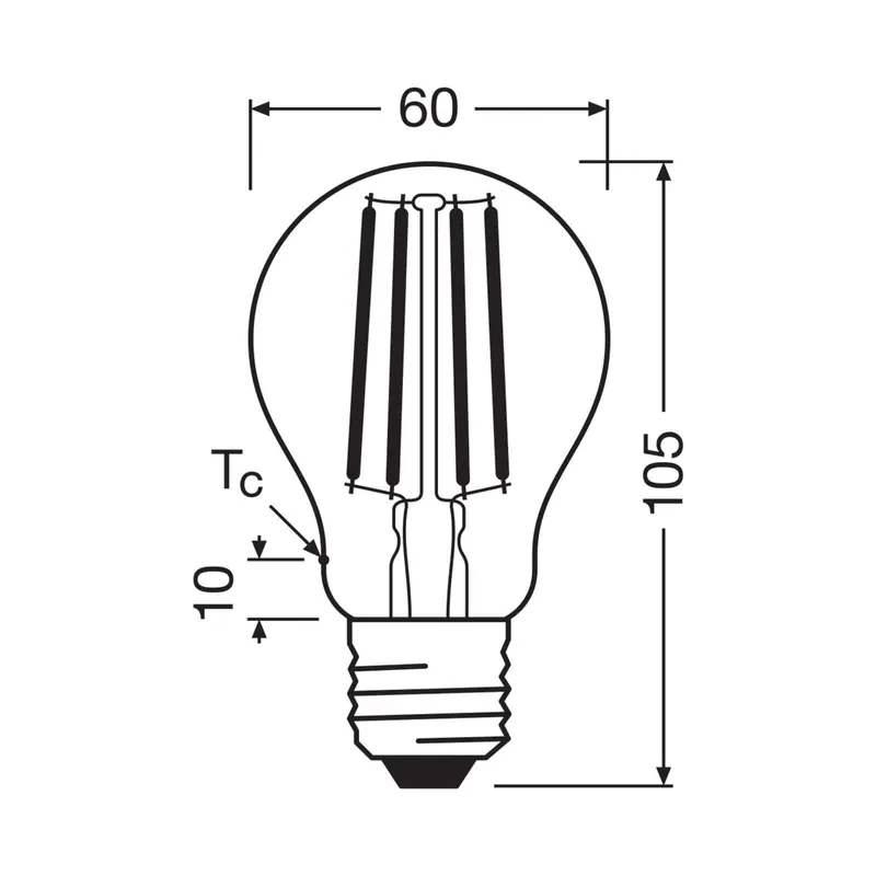 OSRAM żarówka LED E27 5W żarnik 2700K 1055lm 2-pak