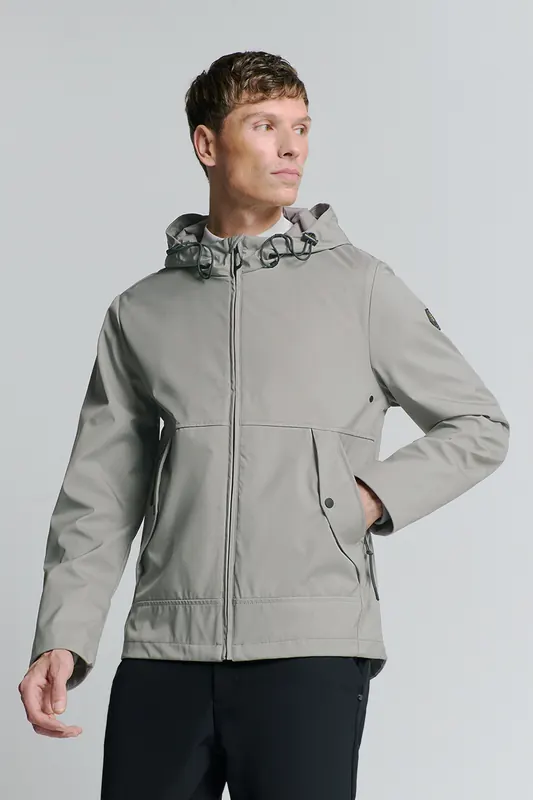 No Excess Jacket Mid Long Hooded Mid Grey Maat: S | Regenjassen Outlet | Heren | Grijs