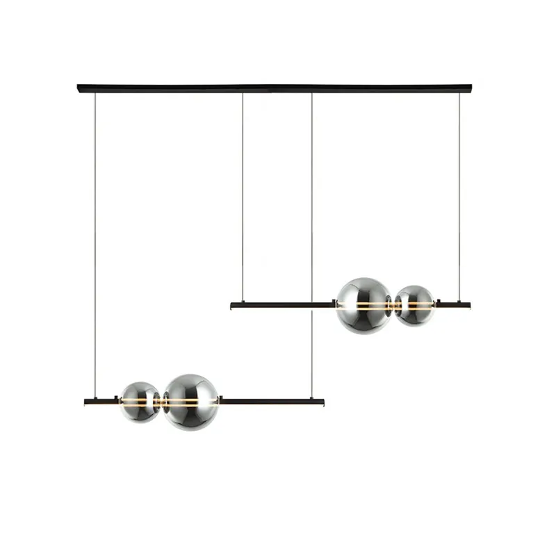 Żyrandol LED 22234 długość 105 cm czarny/dymny
