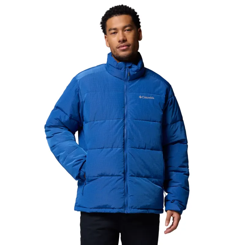 Columbia Pike Lake Novelty Jacket 2134231433, Męskie, Niebieskie, kurtki, poliester, rozmiar: L
