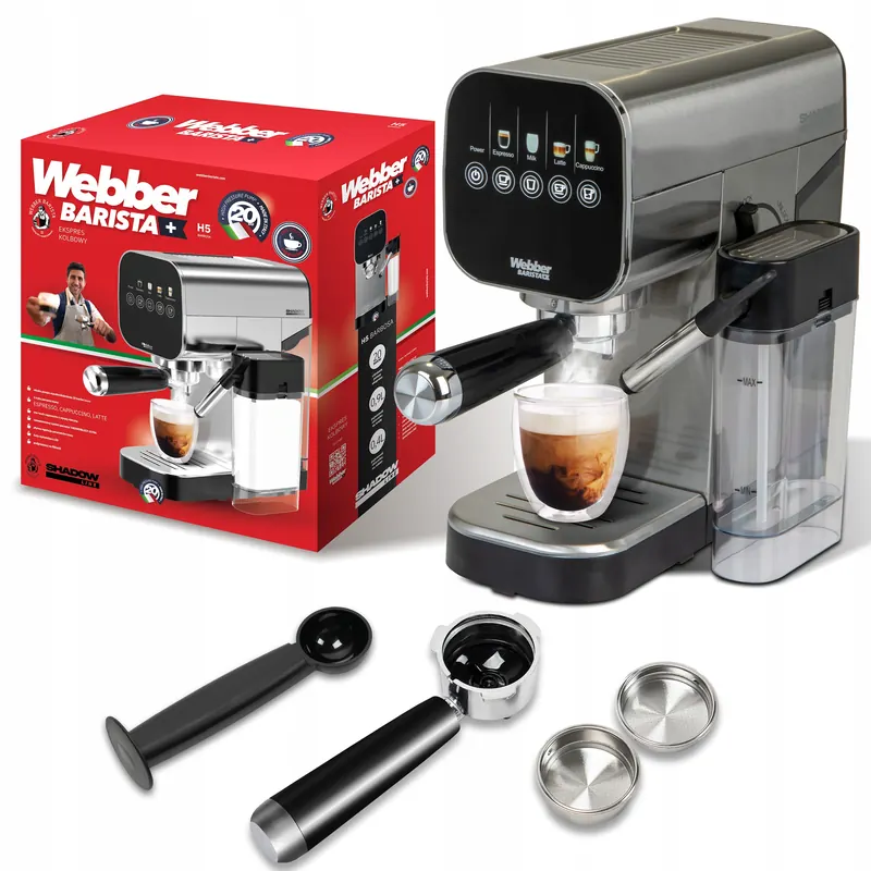 Kávovar Na Kávu Tlakový Tlakový Poloautomatický Webber 20 Bar H5