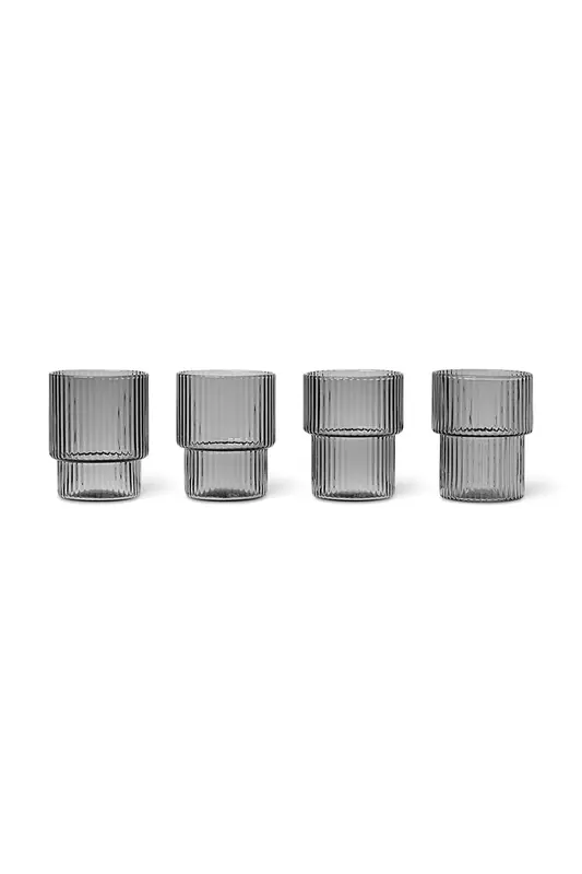 ferm LIVING zestaw szklanek Ripple 60 ml 4-pack