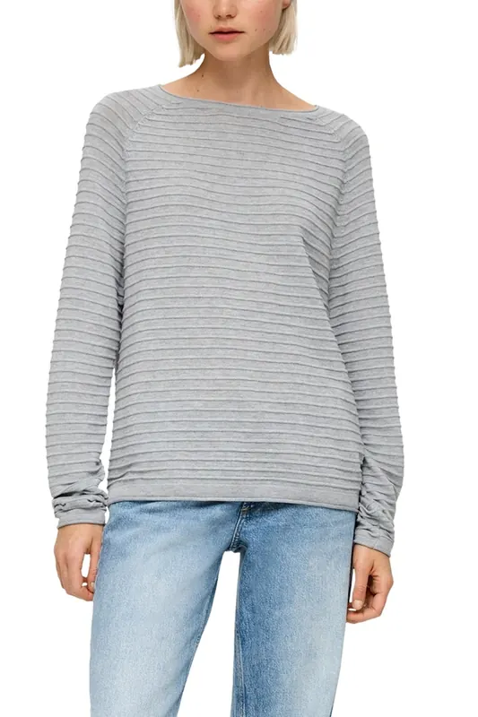 s.Oliver -qs Pullover Grey/black Maat: XS | Sweaters Outlet | Dames | Grijs