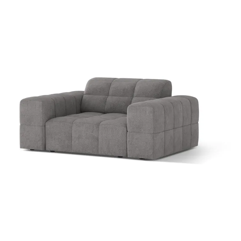 Szary fotel z tkaniny szenilowej Chicago – Cosmopolitan Design