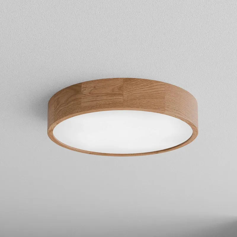 Lampa sufitowa Cleo DR475, IP54, Ø 47,5 cm, drewno dębowe, E27