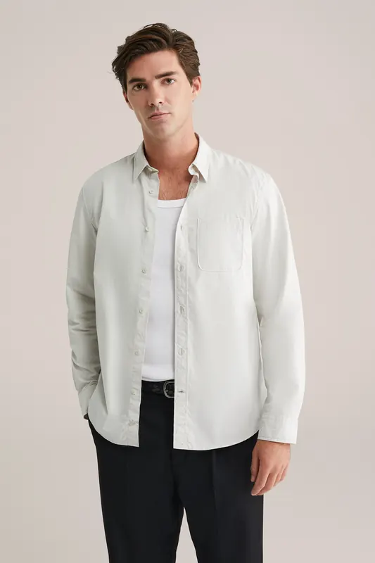 We Fashion Shirt Ecru Maat: L | Casual Overhemden Outlet | Heren | Ecru