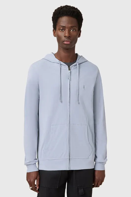 AllSaints Brace Hoody Willow Blue Maat: S | Hoodies Outlet | Heren | Blauw