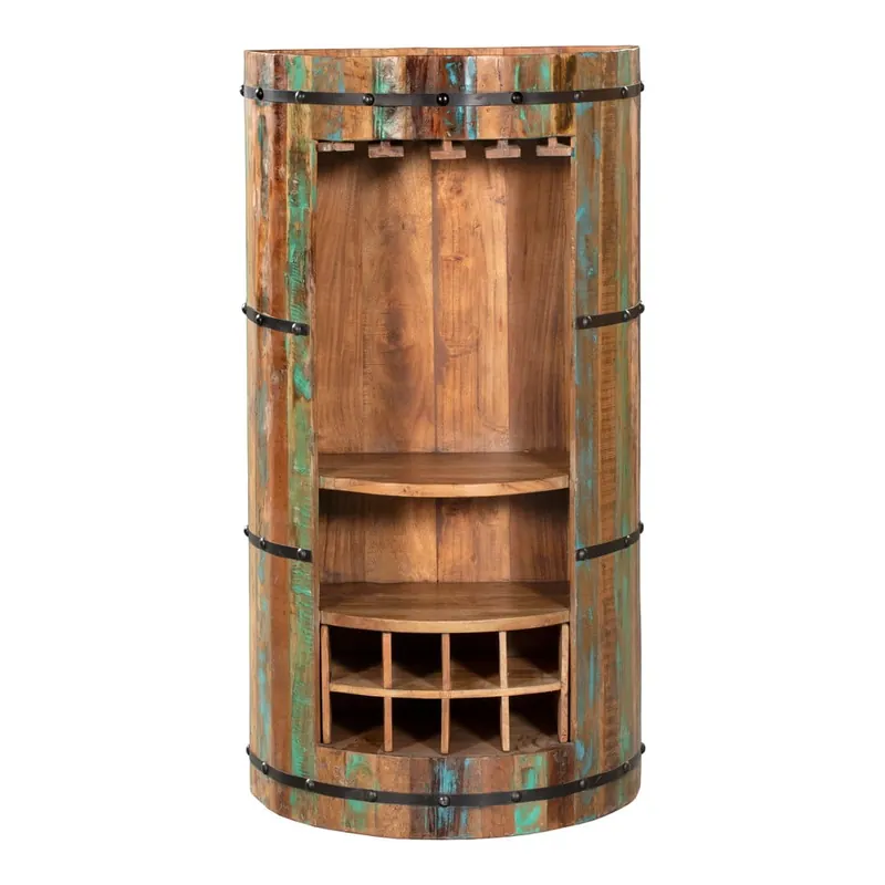 Szafka na wino z drewna z recyklingu liczba butelek 8, 60x115 cm Kaveri – Interia Home & Living