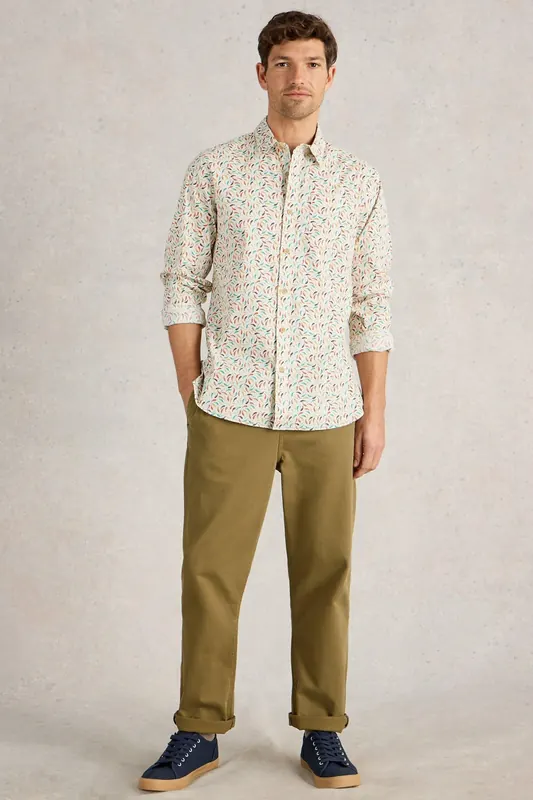 White Stuff Salcombe Chillis Printed Shirt White Print Maat: S | Casual Overhemden Outlet | Heren | Wit