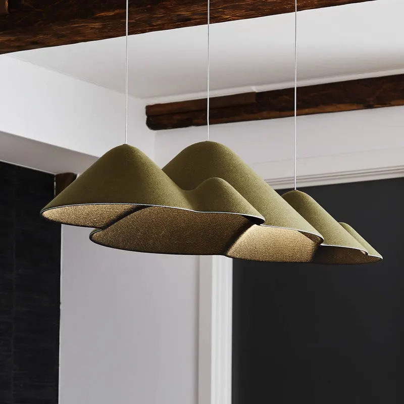 LOOM DESIGN żyrandol LED Panorama zielona/czarna filc 106 cm