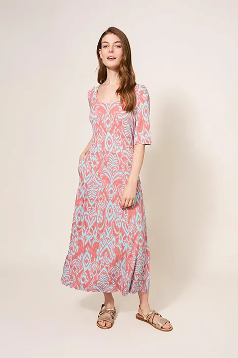 White Stuff Madeline Eco Vero Jersey Dre Red Maat: 6 REGULAR | Midi Jurken Outlet | Dames | Roze