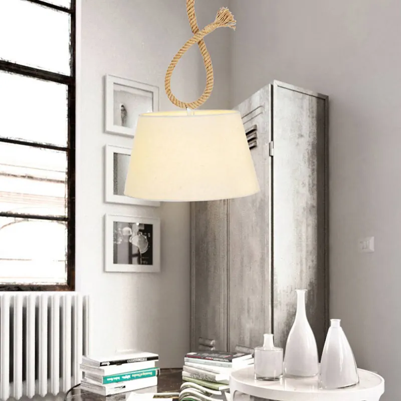 Lampa wisząca Rope tekstylny klosz, Ø 35 cm
