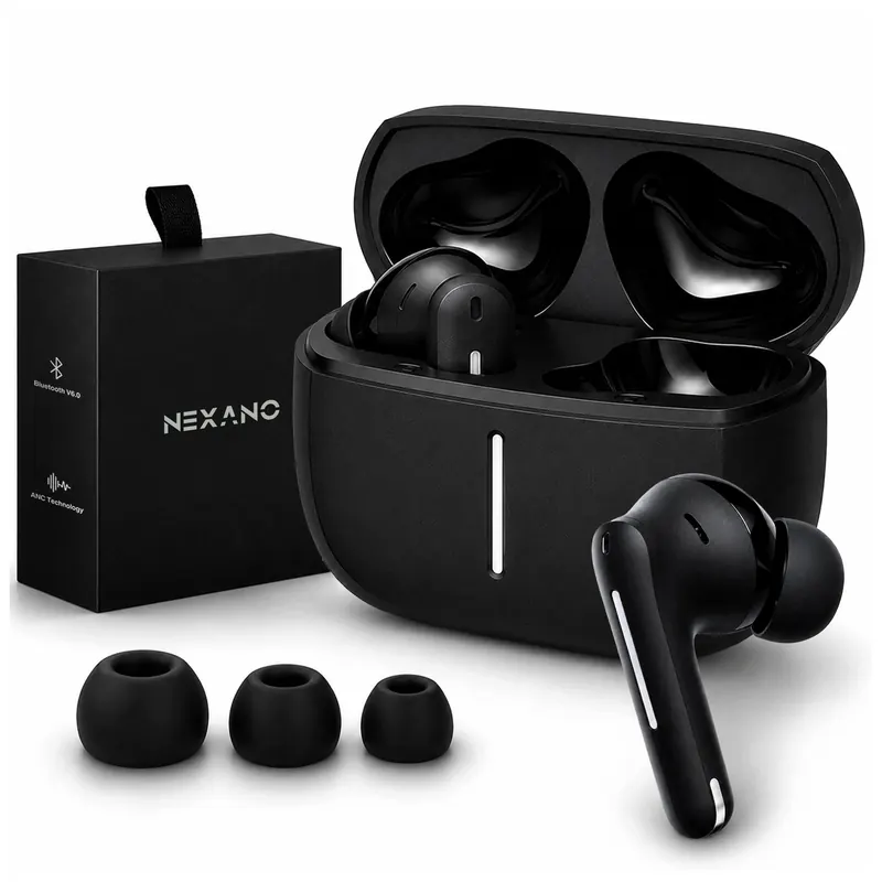 Słuchawki Bezprzewodowe Bluetooth 6.0 Anc Enc Dokanałowe Rozmowy Dobry Bass