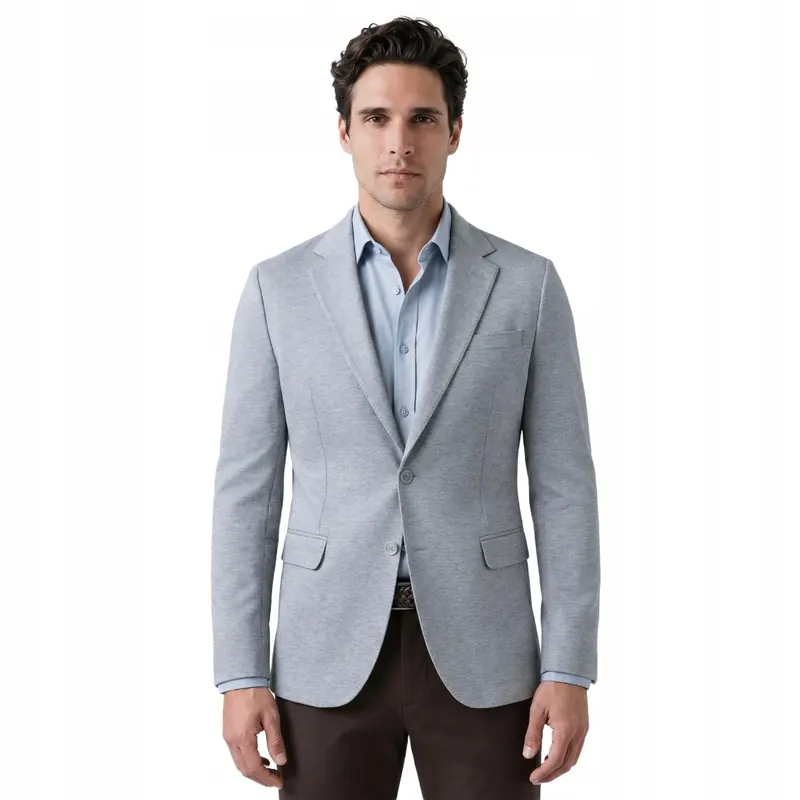 Szara dzianinowa marynarka casual Slim Fit. Pako Lorente roz. 52