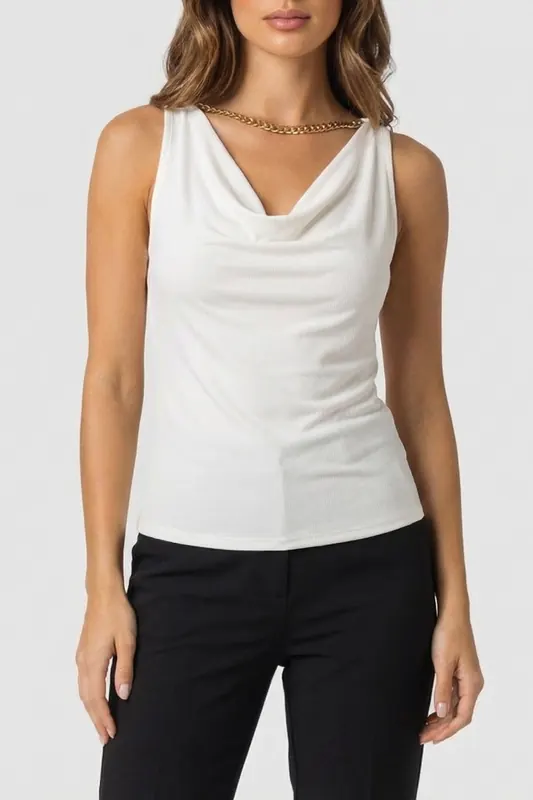 GUESS Marciano By  Alva Chain Sl Top Sandy Shore Maat: XL | Mouwloze Tops Outlet | Dames | Wit