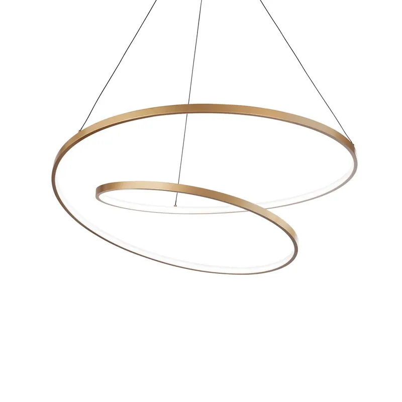 Lampa wisząca LED Ideal Lux Oz Ø 80 cm, mosiądz