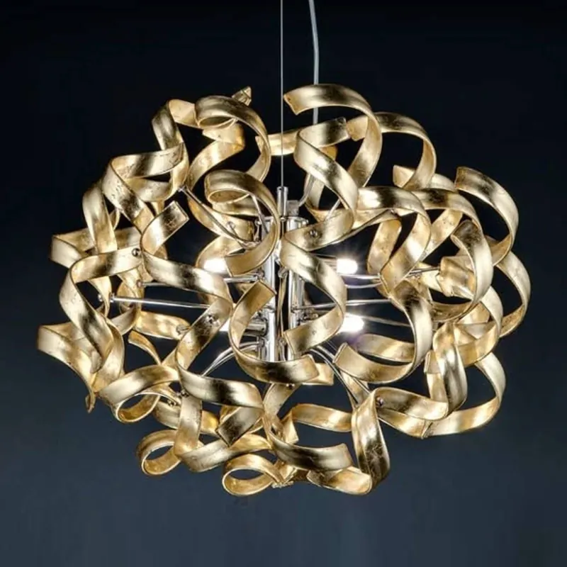 Piękna lampa wisząca Gold